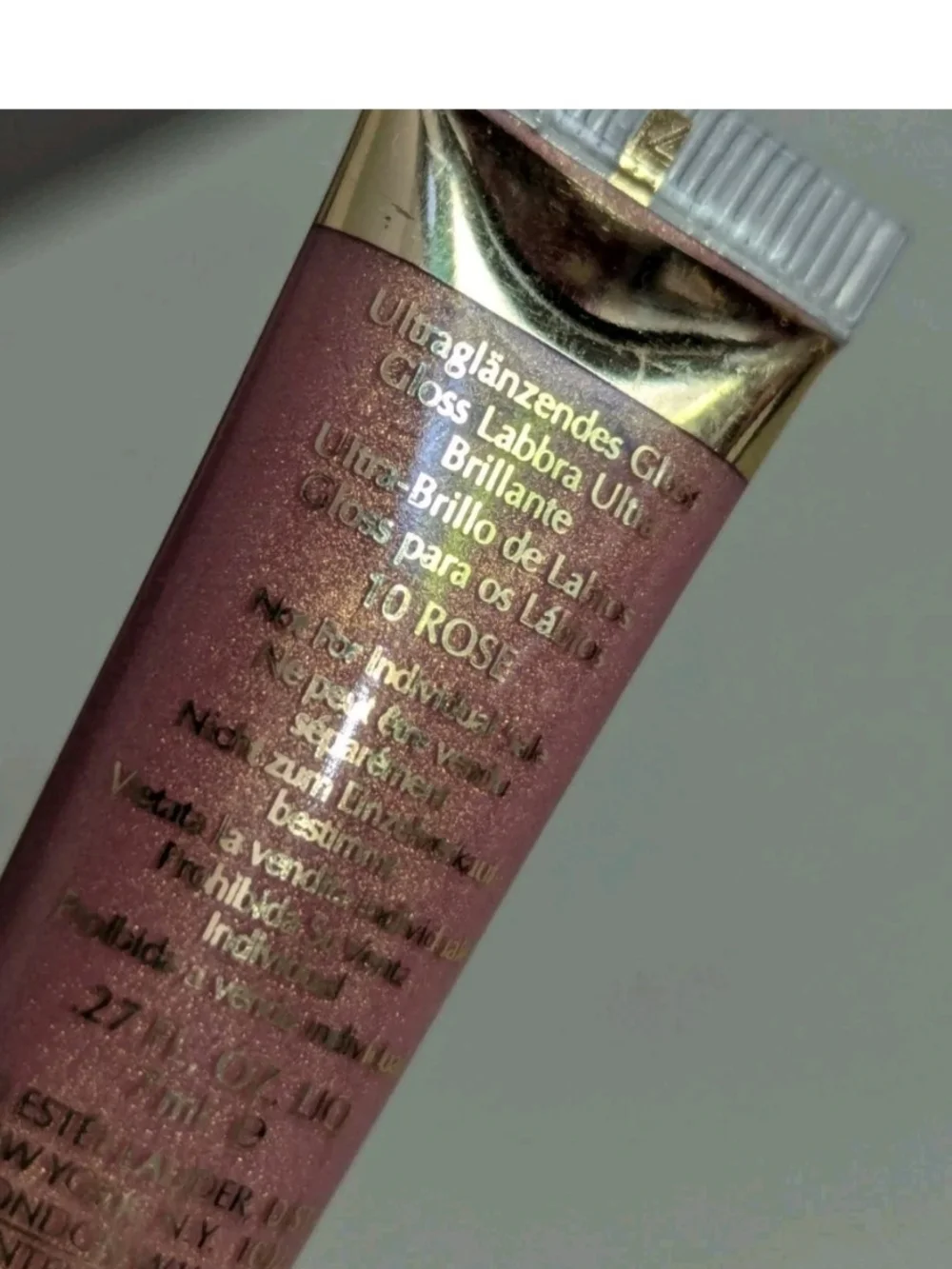 Estee Lauder 10 Rose High Gloss Pure Color Lip Gloss 0.27 OZ Tube Travel